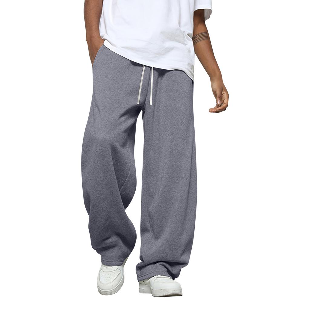 Men's Solid Color Loose Wide Leg Sweatpants Men's Casual Fashion Sweatpants
