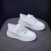 Mesh Leather Small White Shoes Women Thin Summer Hook&loop Street Fashion Shoes Women Thick-soled Sneakers