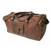 Men's Brown Goat Leather Vintage Genuine Travel Luggage Duffel Gym Bags Tote