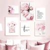 Pink Flower Bud Poster Wall Art Canvas Painting Quote Plant Print Nordic Fashion Modern Home Decor Pictures For Dormitory Design