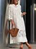 Lace Milk Silk Loose Medium Long Solid Color Dress