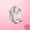 925 Sterling Silver Rings Serpentine Snake Cross Rings for Women CZ Wedding Engagement Jewelry Gift Fine Jewelry New Summer