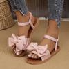 Cloth Sandals Soft-soled Bow Shoes One-line Sandals Fashionable and Sweet Flip-flops