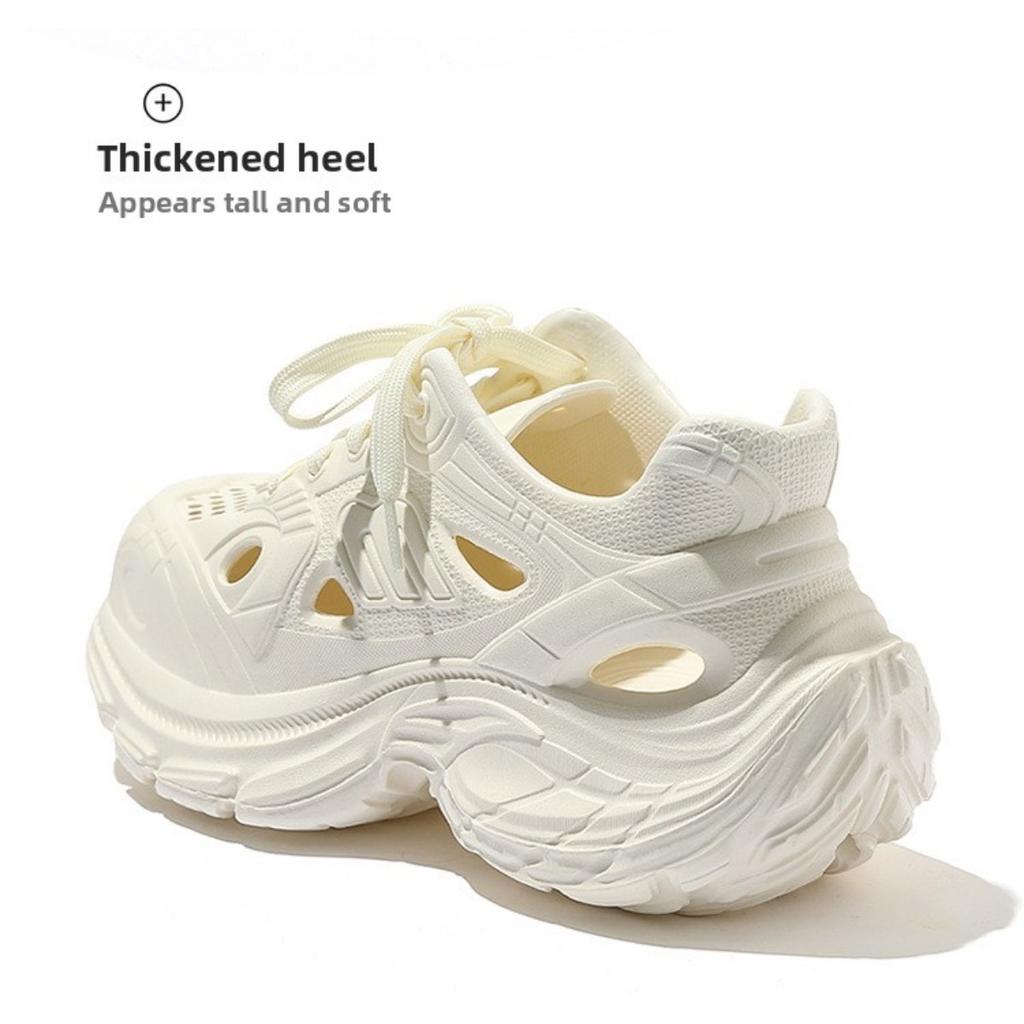 Height Increasing Hole Shoes for Women and Men, Thick Soled Beach and Seaside Anti Slip EVA Anti Odor Toe Cap Cool Mop for Women and Men