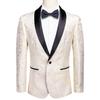 Mens Floral Tuxedo Dinner Jacket Regular Fit Shawl Lapel Paisley Prom Party Suit