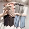 Fleece-Lined Gloves Fashion Gloves Autumn Winter Cute Furry Warm Mitts Full Finger Mittens Women Outdoor Sport Gloves