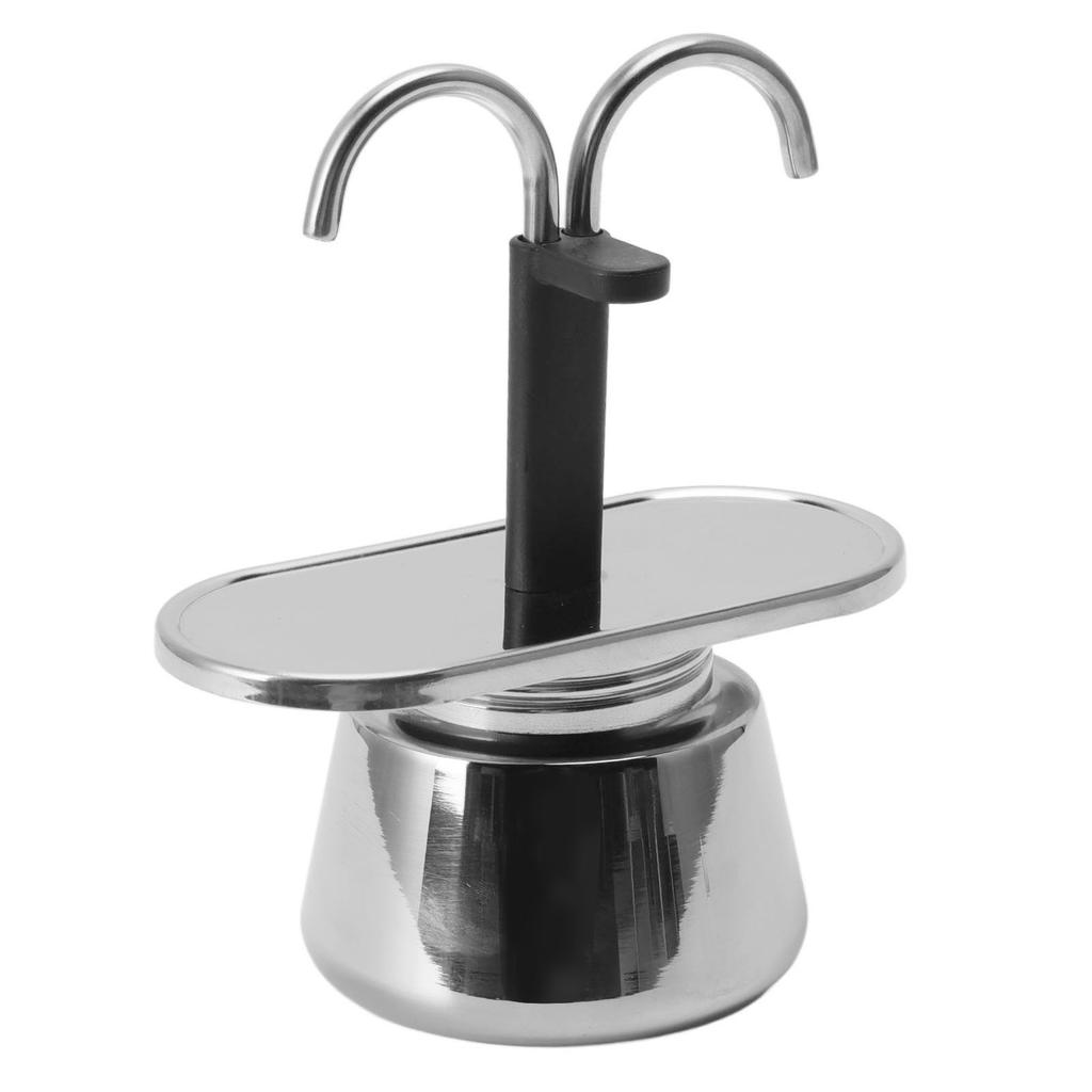 2 Cup 100ML Moka Pot Double Head Stainless Steel Mocha Coffee Pot Italian DIY Conduit Coffee Maker