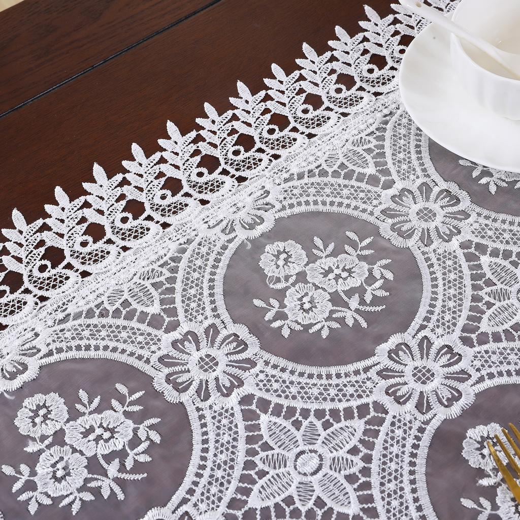 Embroidered Tablecloth Lace Hollow Pastoral Style Table Cloth Coffee Table Cloth Decorative Tablecloth Long Tablecloth