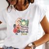 (Asian Size) Women Lovely Watercolor Tree Trend Print Lady Tee Top Clothing Casual Short Sleeve Fashion Tshirt  Female Graphic T-shirt