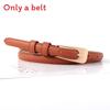 Solid Color Simple Gold Buckle Women Slim Waist Belt Casual Versatile And
