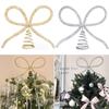 Christmas Tree Topper Bow, Christmas Decor Christmas Topper Xmas Tree Bow Ornaments for Xmas Tree Decoration Holiday Home Party Supplies