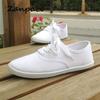 Fashion 2024 Lace-Up Shoes Woman Large Size 42 Canvas Casual  Off White Shoes Breathable Wear Resistant Slip Platform Vulcanize Shoes