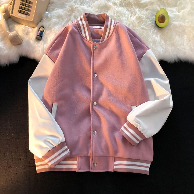 Vintage Baseball Jacket Women Korean Fashion College Black Varsity Jackets Female Bomber Coat Oversize Streetwear Y2k