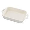Staub Dish Ivory 20 X Ceramic Gratin Dish Quiche Heat Resistant Oven Microwave Safe Japanese Vintage Color Dish "Rectangular 16cm" [Authorized