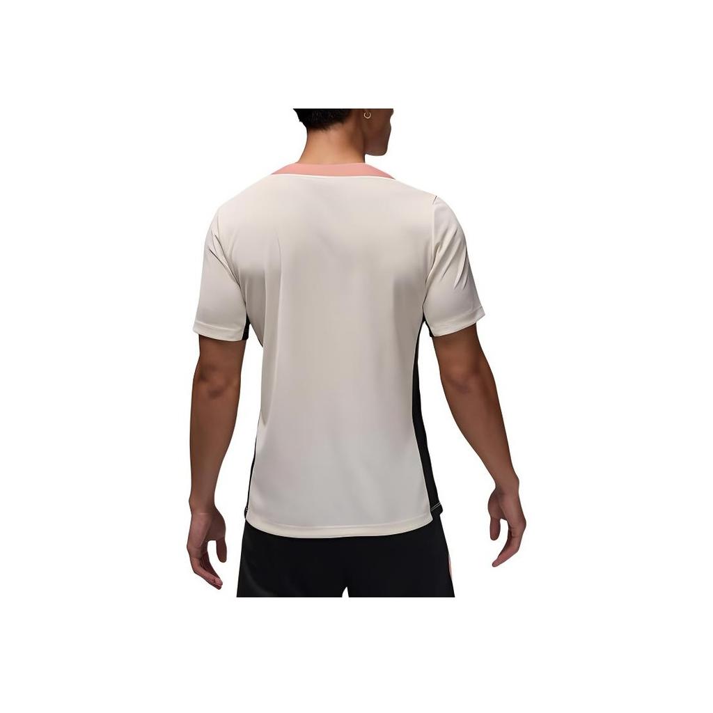 Jordan PSG Dri-FIT Comfortable Cool Knitted Short Sleeve Football Shirt Men Tops Light-Ivory Rust-Pink Black FQ2612-111