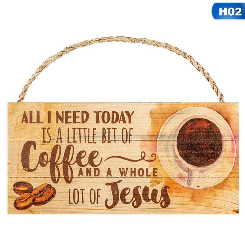 Wooden Hanging Plaque Pendant Tag Vintage Hanger Board Sweet Home Coffee Bar Decor Sign Wall Door Hanging Art Plaque