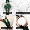 OLEVS Valentine's Day Gift 2023 New Fashion Quartz Small Green Watch Simple Belt Women's Watch