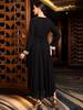 New V-neck Double-layer Chiffon Irregular Dress Stitching Lace Middle East Saudi Arabian Women's Clothing