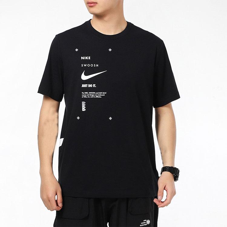 Nike Minimalist Letter Logo Print Casual Round Neck T-Shirt Men Tops Black DX5817-010