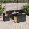 VidaXL Garden Furniture Set with Cushions 9 Pcs Black Braided Resin Acacia 3327723