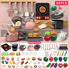 69/84/92/108 Pcs Play Kitchen Accessories Set Toy for Toddler Pretend Food Cooking Kitchen Playset Toys Christmas Gift for Kids