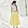 Korean Style White Skirt for Women Mid-length Spring and Summer New High-waist Long Skirt Design A-line Cake Skirt