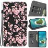 Plum Blossom Pattern Flip Wallet PU Leather Case with For iPhone Samsung Umidigi Infinix  TECNO...Suitable for Over 900 Phone Models