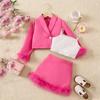 Girls' Fashion Suit Spring and Autumn Children's Casual Halter Jacket Skirt Suit