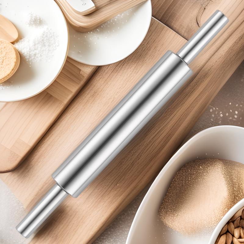 Stainless Steel Seamless Rolling Pin for Dough, Dumplings, Noodles, and Baking