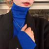 Sweater Turtleneck Long Sleeve Solid Color Bottom Tops High Elasticity