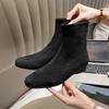 Winter Fashion Square Toe Thick Heel Women's Boots 2025 New Wear-Resistant Ladies Shoes Sexy Comfortable Simple Short-Tube Boots