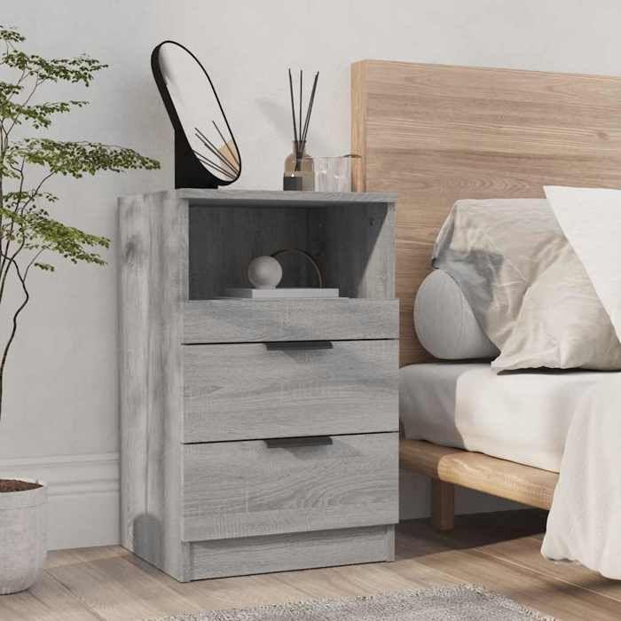 VidaXL Bedside Table Sonoma Grey Engineered Wood 817041