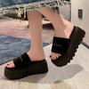 Thick-bottomed Cool Slippers for Women's Summer Wear 2025 New Popular Muffin Bottom Women's One-word Cool Slippers