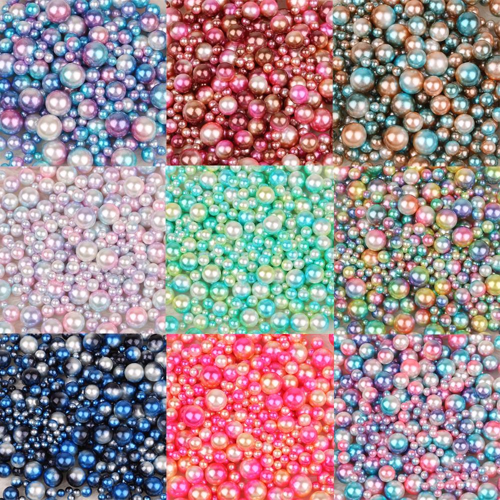 250Pcs/lot Random Mix No Hole ABS Pearl Loose Round Beads for DIY Craft Scrapbook Decoration