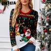 Elk Jacquard Christmas Dress Fall/Winter Santa Knit Sweater