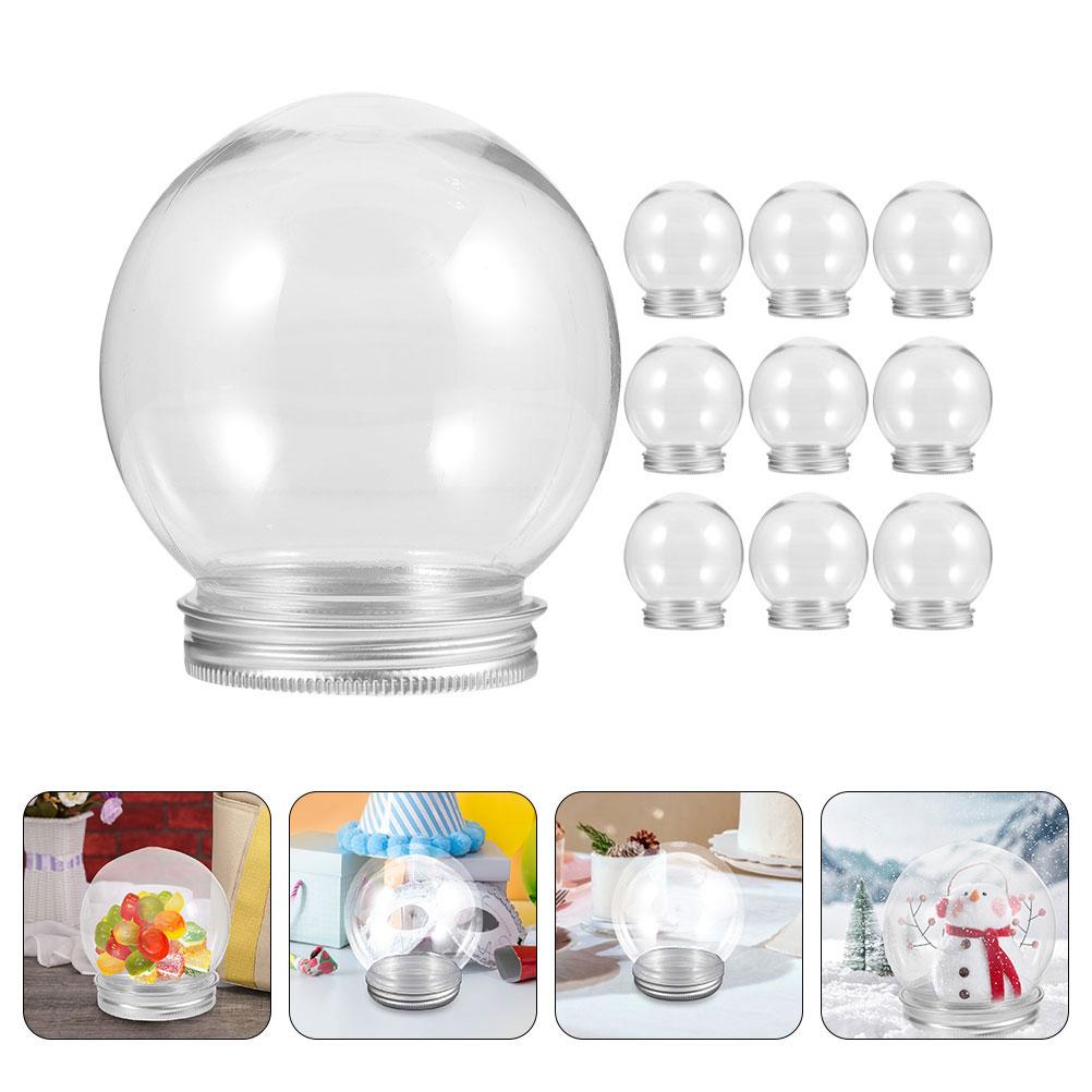 20 Pcs DIY Water Globe Transparent Snow Christmas Snowglobe Compact Plastic Globes Child Kit