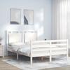VidaXL Bed Frames with Headboard White Small Double Solid Wood 3194022