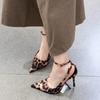 Pointed Leopard Print One-word Buckle High Heels Femininity Not Tired Feet Sexy Stiletto Shoes