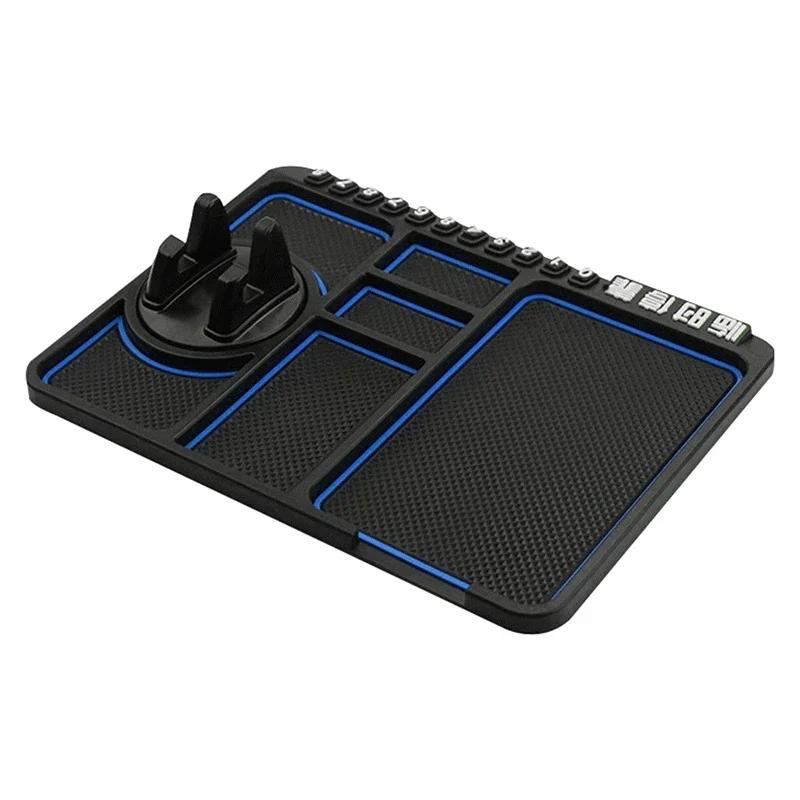 Multi Functional Car Anti Slip Pad With Car Phone Holder Dashboard Pad Car Phone Holder For Storing Phone Keys And Small Tools