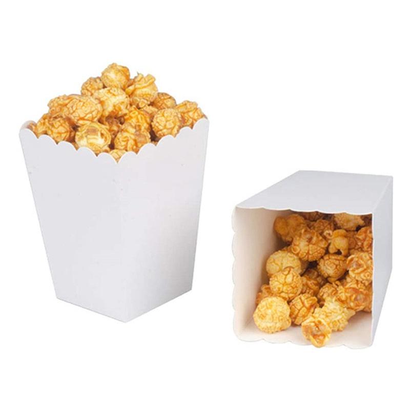 10Pcs/Set Disposable Pure Mini Paper Popcorn Box Snack Candy Box Gift For Wedding Birthday Party Treat Supplies