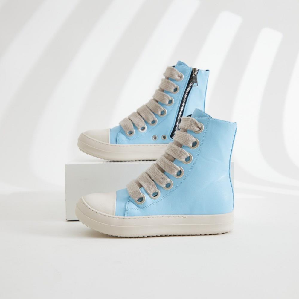 Rick High Top Flat Sneakers Platform Corss Tied Men's Shoes Women Sneakers Oween Designed Causal Flats Zip Ankle Botas 45