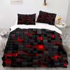 Black and Red Check Style Digital Printed Duvet Set - Polyester - Bedroom Decor -1 Bed Cover +2 Pillowcases (no Pillow Core)