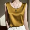 Women's Mulberry Silk Camisole: Loose-Fit Round Neck Sleeveless Top