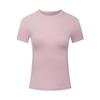 Meridian Comfortable Classic Stylish Solid Color Versatile Breathable Short Sleeve T-Shirt Women Tops Pink 6000341-647