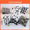 Checkered Zebra Flower Line Tiger Pattern Plush Cushion For Bedroom Lounge And