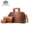 Luxury 3 Sets Fashion High Quality Leather Women Tote Handbag Crocodile Pattern Female Brand Designer Shoulder Messenger Bags