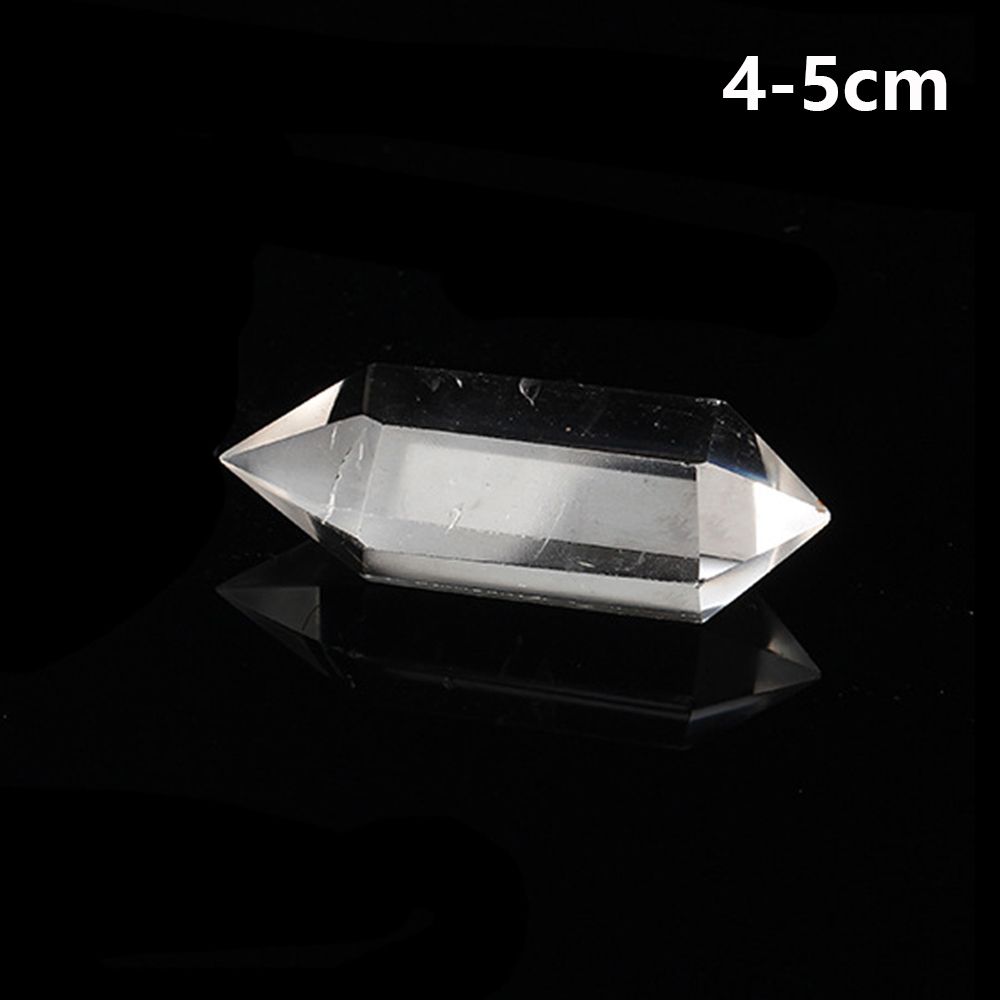 Gift Healing Stone Home Decoration Clear Crystal Obelisk Double-pointed Hexagonal Wand White Quartz