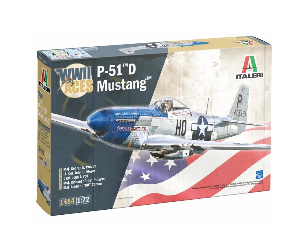 Italeri WWII American Mustang Ace Plastic Model Kit IT1484 1/72 P-51D (Airplane)