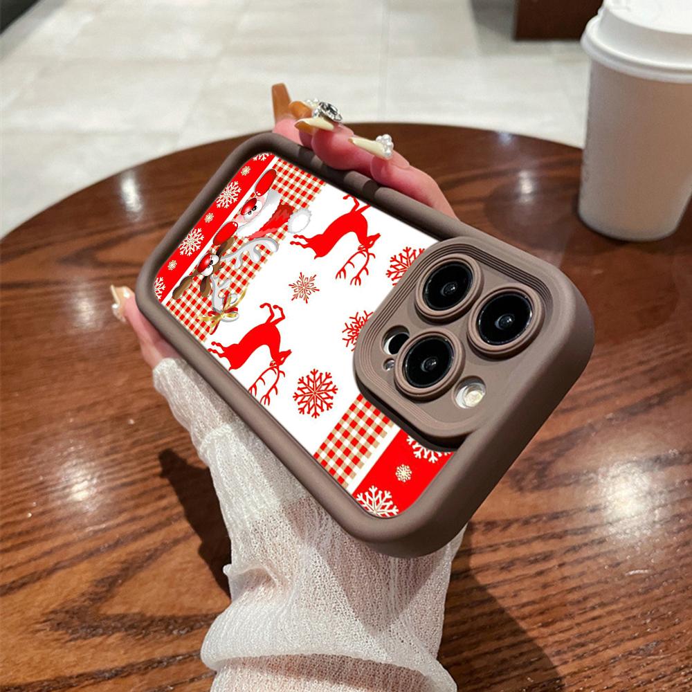N109 Happy New Year Merry Christmas Design Soft Angel Eyes Phone Cases for iPhone 16 15 14 13 11 Pro Max 8 7 6 Plus 12 Mini XR XS Max Shockproof Cover
