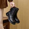 Autumn Leather Martin Boots Women's Rear Zipper Women's Leather Boots One Pedal Platform Casual Shoes